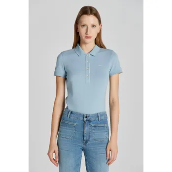 Dámská košile POLOKOŠILE GANT CONTRAST COLLAR SS PIQUE POLO DOVE BLUE