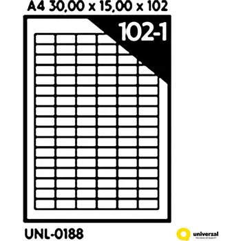 Speciální papír Samolepicí etikety A4 30 x 15 x 102, 100 listů