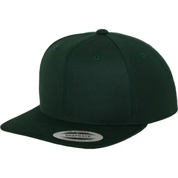 Kšiltovka Čepice kšiltovka Snapback, FLEXFIT Yupoong baseballová, tmavě zelená