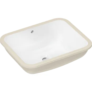 Umyvadlo Hansgrohe Xuniva Q umyvadlo pro spodní montáž 450/350 bez otvoru pro baterii, s přepadem, SmartClean, bílá 61052450