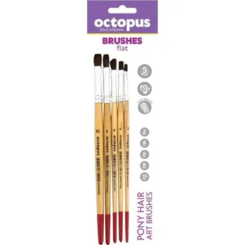 Umělecký štětec Sada plochých štětců Pony hair - 5 ks