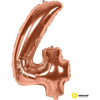 Balónek Nafukovací balónek - číslice 4, Rose gold 60 cm