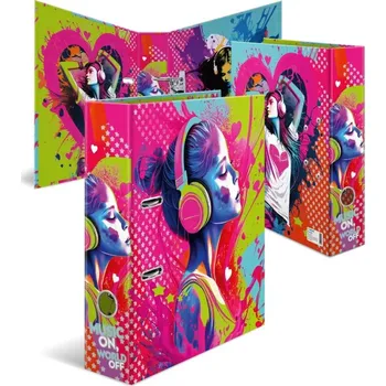 Designový pákový pořadač A4 7cm karton, motiv - Music Girl