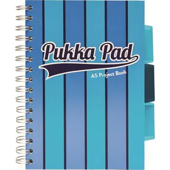 Blok Pukka Pad projektový blok Pukka Stripe A5, 200 stran, linky 8 mm, modrý, linkovaný