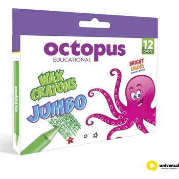 Voskovky Jumbo Octopus 12 barev