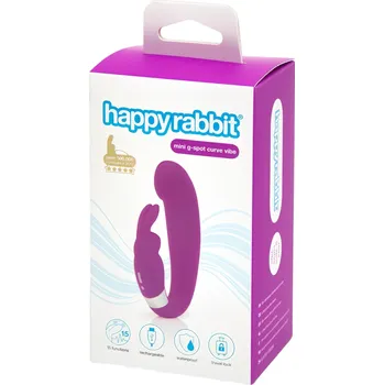 Vibrátor Happyrabbit Mini G - nabíjecí vibrátor s ramenem na klitoris a G-bod (fialový)