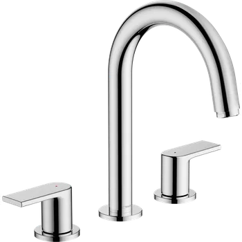 Vodovodní baterie Hansgrohe Vernis Shape 3-otvorová umyvadlová armatura s odtokovou soupravou s táhlem, chrom 71563000