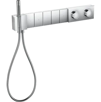 Vodovodní baterie AXOR Edge Modul termostatu Select 680/100 s podomítkovou instalací, pro 5 spotřebičů - diamantový brus, chrom 46731000