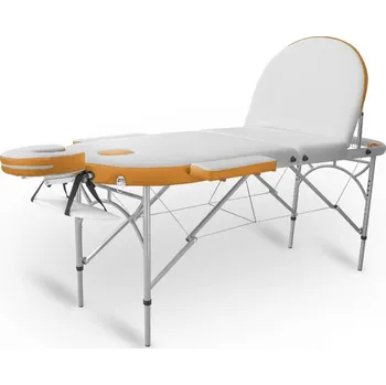 Masážní stůl Skládací masážní stůl TANDEM Profi A3D Oval Duo bílo-broskvová 195*70 cm / 14,6 kg / 3 barvy