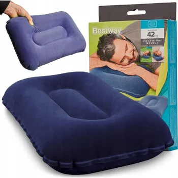 Polštář Polštář nafukovací velurová 42 x 26 cm Bestway 67121 šedá