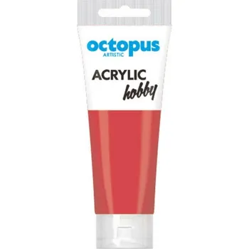 Vodová barva Akrylová barva OCTOPUS Hobby, rumělkově červená, 75 ml