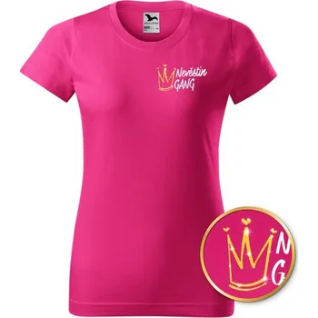 Dámské tričko Bontis Tričko Tým nevěsty TŘPYTIVÁ KORUNKA - Purpurová | M