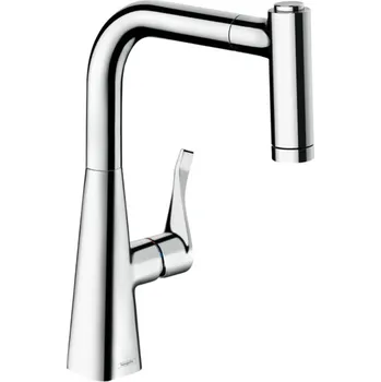 Hansgrohe Metris M71 kuchyňská páková baterie 220, EcoSmart, vytahovatelná sprška, 2jet, sBox, chrom 73823000