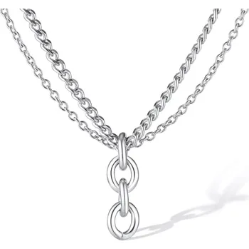 Náhrdelník Set dvou náhrdelníků z chirurgické oceli Vegard Stříbrný