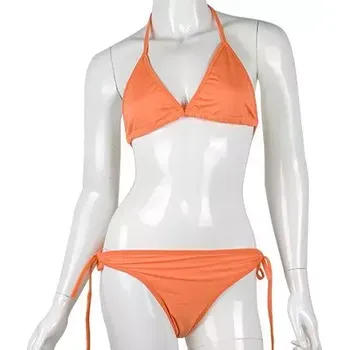 Dámské plavky Oranžové bikiny s dvěma tkaničkami