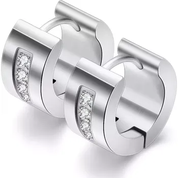 Náušnice Ocelové Náušnice kruhy Dara Stříbrná