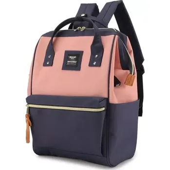 Himawari dámský batoh s USB Denim Modro růžový 19L