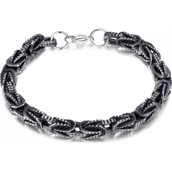 Náramek Náramek z chirurgické oceli Snake Leader Gunmetal 22cm