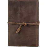 Contacts® Kožený zápisník diář notes A5 Hnědý - Model S deníkem a propiskou