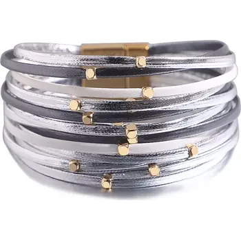 Náramek Dámský metalický náramek Gold Drops Stříbrný