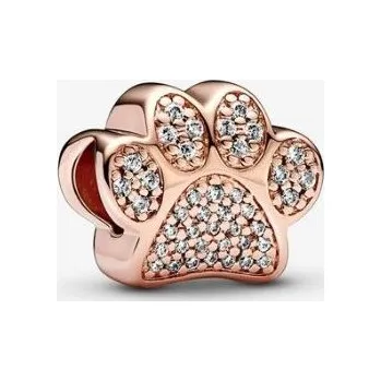 Korálek Prosperk Korálek stříbrný na náramek tlapka rose gold S1571