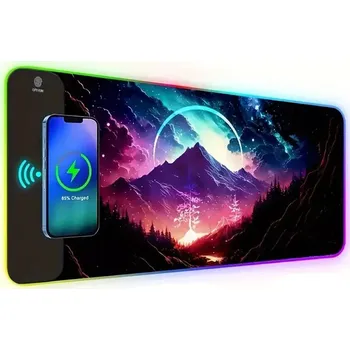 Podložka pod myš Huado RGB podložka pod myš s bezdrát nabíjením 15W Dream Wolrd