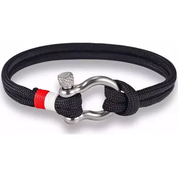 Náramek Náramek z oceli a provazu Endless černý