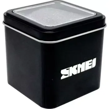 Box na hodinky Skmei kovová dárková krabička na hodinky Černá