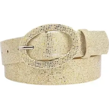 Opasek Dámský lesklý flitrový pásek na šaty Round Zlatý