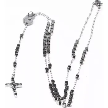 Náhrdelník Růženec z chirurgické oceli God forgive me
