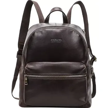 Městský batoh Contacts® dámský kožený batoh Léonce Tmavě Hnědý 13L