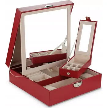 Šperkovnice Šperkovnice na šperky se zrcátkem Červená