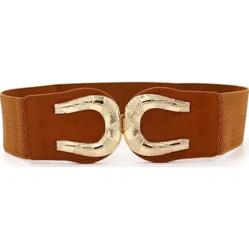 Opasek Dámský elastický pásek na šaty Shoe Hnědý