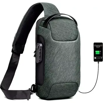 Weixier outdoor batoh přes rameno s USB Eliseo Zelený 5 l