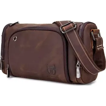 Bullcaptain pánská kožená Travel Vintage taška Ernest Hnědá