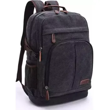 Městský batoh Canvasio plátěný retro batoh Colombo Černý 26L