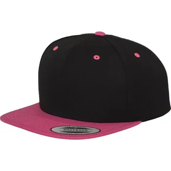 Kšiltovka Čepice kšiltovka Snapback, FLEXFIT Yupoong baseballová, růžovo-černá