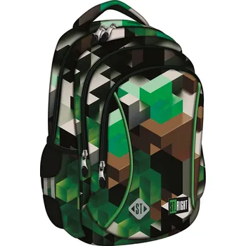Sportovní batoh Volnočasový batoh St.RIGHT - GREEN 3D BLOCKS, 3 komorový BP26, rozměry: 39 x 27 x 17 cm