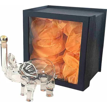 Skleněná ručně foukaná láhev slon, 350 ml