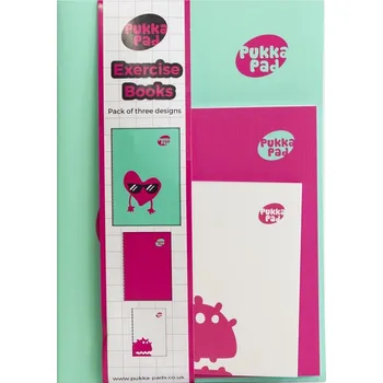 Sešit Sada 3 sešitů – formát A5, A6, A7, zeleno,růžovo,bílý