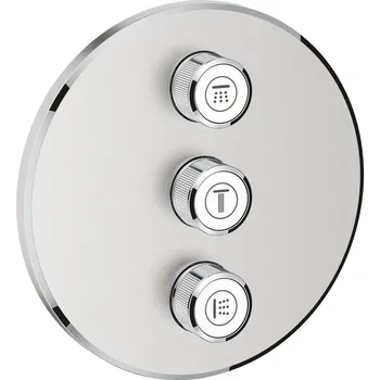 Vodovodní baterie GROHE Grohtherm SmartControl - Krytka trojitého ovladače průtoku, SuperSteel 29122DC0