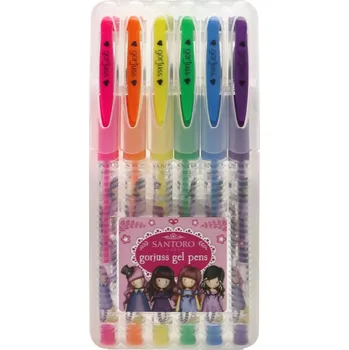 Sada 6 ks gelových per Santoro London - kolekce Fiesta