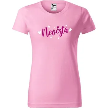 Dámské tričko Bontis Tričko Nevěsta HVĚZDY A SRDCE - Růžová | L