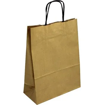 Papírová taška zlatá 40x16x45 kroucené ucho vroubkovaný vzhled Toptwist