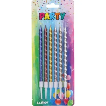 Dortová svíčka Svíčky 6ks Barevné + stojánky