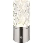 GLOBO 21010N LUNKI dotyková stolní lampička V190mm LED 2,5W/185lm 2700+6500+4000K matný nikl, průhledná, včetně baterie CR18650 1800mAh 3,7V, USB-A 2.0 - USB-C