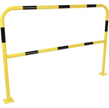 Dětská zábrana Kovová zábrana Manutan Expert, délka 150 cm, žlutá/černá, průměr 38 mm + Prodloužená záruka na 10 let