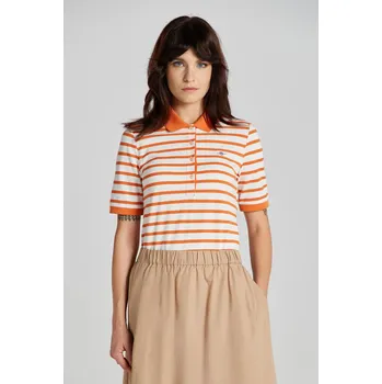 Dámská košile POLOKOŠILE GANT SLIM STRIPED SHIELD SS PIQUE POLO PUMPKIN ORANGE
