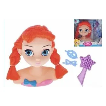 Panenka Česací hlava 12cm dopl.