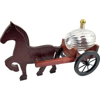 Dřevěný koník se soudkem 350 ml, hnědý